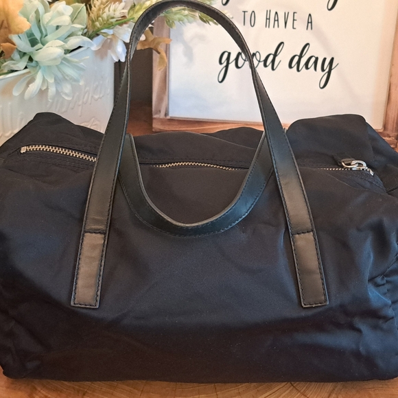 PRADA Nylon & Saffiano Leather Duffle Satchel Bag - Picture 2 of 8